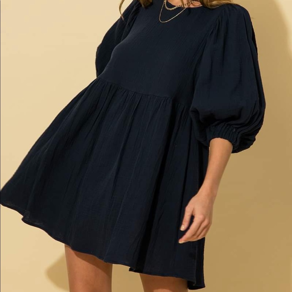 baby doll puff sleeve flowy dress